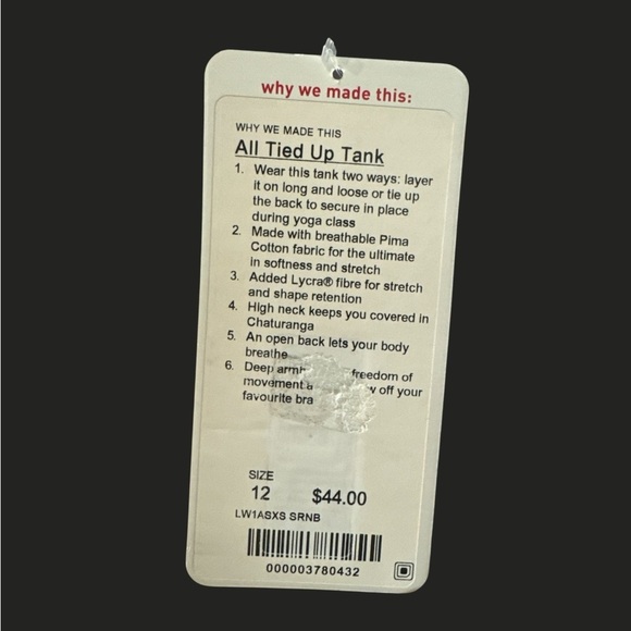 Lululemon Light Blue All Tied Up Tank - Picture 2 of 2